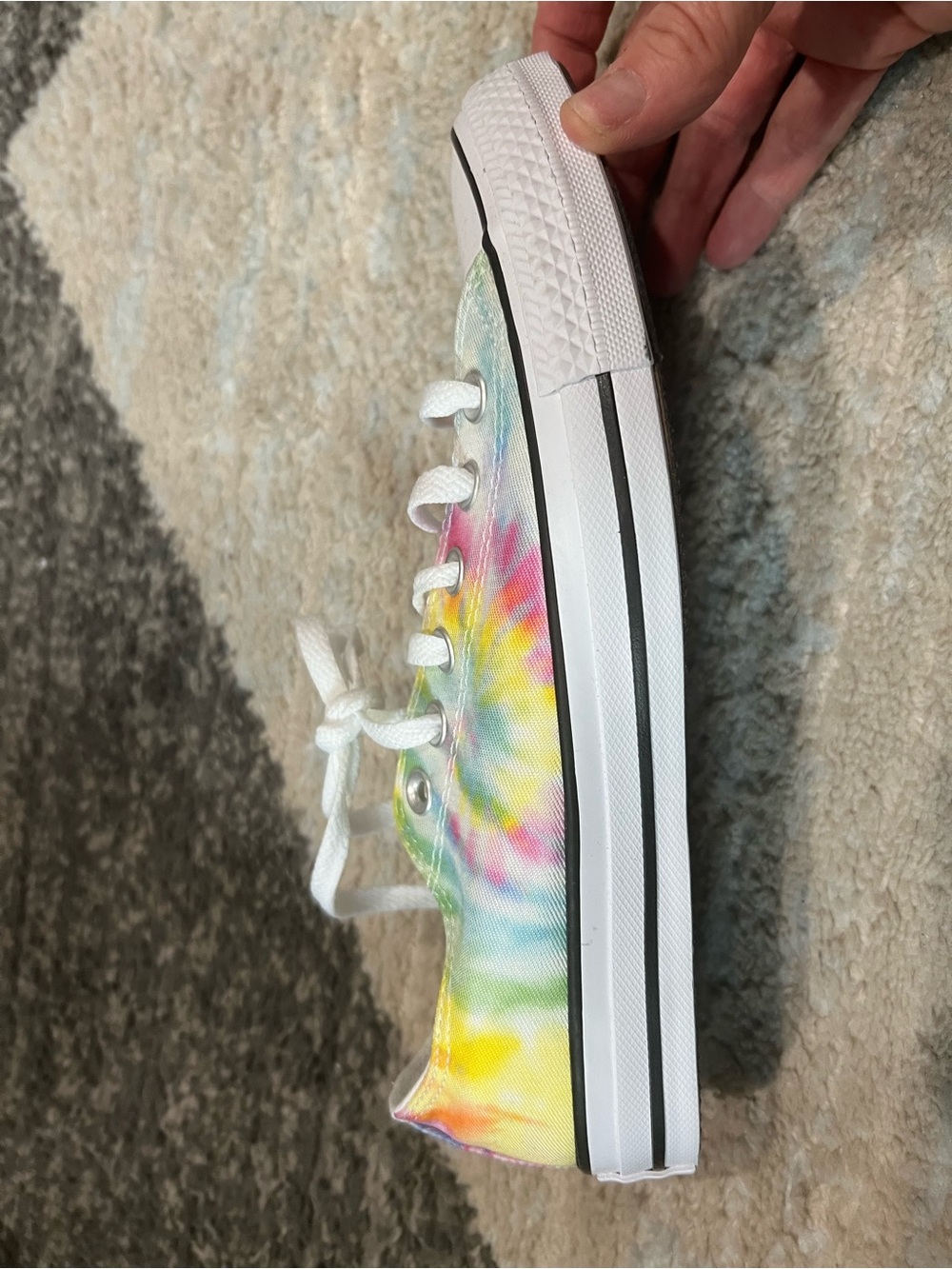 Converse Low Top Tie-Dye Canvas Sneakers - White, Yellow, Pink, Blue, Green - Picture 5 of 8